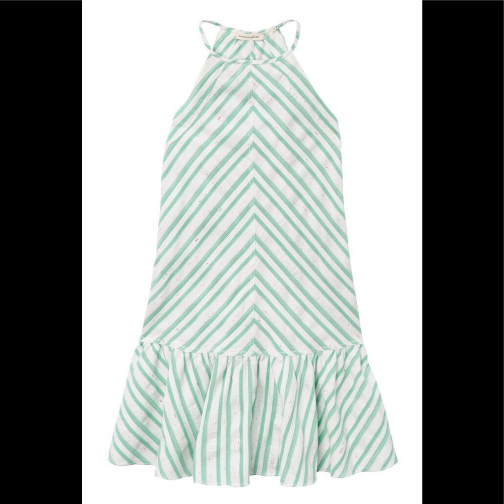 Rebecca Taylor striped dress. Teal and cream.